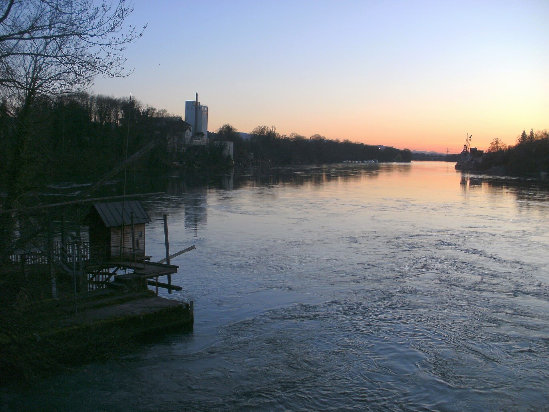 Sunset over the Rhine at Rheinfelden